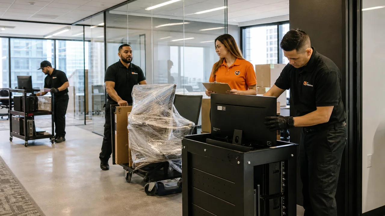 Commercial Moving professionals at work